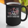 Vintage Boston Terrier Dad American Flag Father's Day Graphic Print Coffee Mug, American Boston Terrier Mugs, Boston Terrier Dad Mugs, funny gift