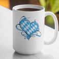 Bavarian Flag As Heart Blue Diamond Bavaria Graphic Print Coffee Mug, funny gift