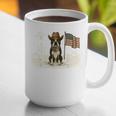 Boston Terrier 4th Of July US American Flag Dog Patriotic Graphic Print Coffee Mug, American Boston Terrier Mugs, Patriotic Boston Terrier Mugs, Boston Terrier 4th Of July Mugs, funny gift