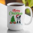 Boston Terrier Christmas Tree Lights Xmas Dog Lover Graphic Print Coffee Mug, Boston Terrier Christmas Mugs, funny gift