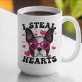Boston Terrier Heart Glasses Girls Bostie Valentines Day Graphic Print Coffee Mug, funny gift