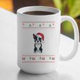 Boston Terrier Wearing Santa Hat Ugly Xmas Dog Lovers Graphic Print Coffee Mug, funny gift