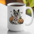 Halloween Boston Terrier Ghost Graphic Print Coffee Mug, Boston Terrier Halloween Mugs, Boston Terrier Ghost Mugs, funny gift