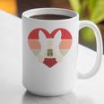 Retro Heart Boston Terrier Dog Vintage Valentine Graphic Print Coffee Mug, funny gift