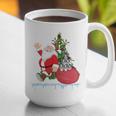 Santa Ugly Christmas Tree Lights Boston Terrier Dog Lover Graphic Print Coffee Mug, Boston Terrier Christmas Mugs, funny gift