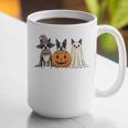 Spooky Ghost Boston Terrier Pumpkin Halloween Dog Lover Graphic Print Coffee Mug, Boston Terrier Halloween Mugs, Boston Terrier Ghost Mugs, funny gift