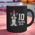 10 Years Old Birthday Boston Terrier Dog Lover 10th Party For Men Women Kids Graphic Print Coffee Mug, gift for family, gift for coworker