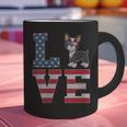 4th Of July Decor Patriotic LOVE Boston Terrier USA Flag Graphic Print Coffee Mug, Patriotic Boston Terrier Mugs, Boston Terrier 4th Of July Mugs, gift for family, gift for coworker