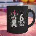 6 Years Old Birthday Boston Terrier Dog Lover 6th Party Kid Graphic Print Coffee Mug, gift for family, gift for coworker