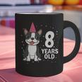 8 Years Old Birthday Boston Terrier Dog Lover 8th Party Kid Graphic Print Coffee Mug, gift for family, gift for coworker