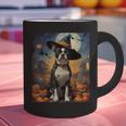 Aesthetic Halloween Boston Terrier Dog Witch Pumpkin For Men Women Kids Graphic Print Coffee Mug, Boston Terrier Halloween Mugs, gift for family, gift for coworker