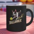 Ballaholic Boston Terrier Dog Chasing Bostie Ball Graphic Print Coffee Mug, gift for family, gift for coworker