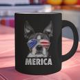 Boston Terrier 4th Of July Merica Men Women USA Flag Vintage Graphic Print Coffee Mug, Boston Terrier 4th Of July Mugs, gift for family, gift for coworker