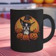 Boston Terrier Bostie Dog Breed Pet Halloween Pumpkins Graphic Print Coffee Mug, Boston Terrier Halloween Mugs, gift for family, gift for coworker