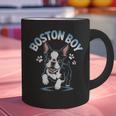 Boston Terrier Boy Cute Cartoon Dog Owner Pet Boston Terrier Graphic Print Coffee Mug, gift for family, gift for coworker
