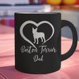 Boston Terrier Dad Cute Boston Terrier Silhouette Heart Graphic Print Coffee Mug, Boston Terrier Dad Mugs, gift for family, gift for coworker