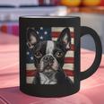 Boston Terrier Dog American Flag 4th Of July Patriotic Puppy Graphic Print Coffee Mug, American Boston Terrier Mugs, Patriotic Boston Terrier Mugs, Boston Terrier 4th Of July Mugs, gift for family, gift for coworker