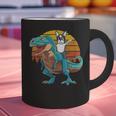 Boston Terrier Dog Riding Dinosaur T Rex Boys Graphic Print Coffee Mug, Boston Terrier Riding Mugs, gift for family, gift for coworker