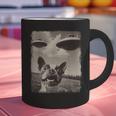 Boston Terrier Dog UFO Alien Extraterrestrial Selfie Graphic Print Coffee Mug, gift for family, gift for coworker