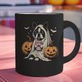 Boston Terrier Ghost Boo Halloween Costume Spooky Season Graphic Print Coffee Mug, Boston Terrier Halloween Mugs, Boston Terrier Ghost Mugs, gift for family, gift for coworker