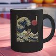 Boston Terrier Japanese Kanagawa Wave Surf Dog Graphic Print Coffee Mug, gift for family, gift for coworker