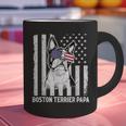 Boston Terrier Papa Cool Dog Lover USA American Flag Men Women Graphic Print Coffee Mug, American Boston Terrier Mugs, gift for family, gift for coworker