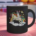 Boston Terrier Riding Unicorn Boys Girls Kids Rainbow Graphic Print Coffee Mug, Boston Terrier Riding Mugs, gift for family, gift for coworker