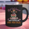 This Girl Loves Watermelon And Her Boston Terrier Dog Mother Graphic Print Coffee Mug, gift for family, gift for coworker