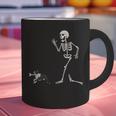 Halloween Boston Terrier And Skeleton Graphic Print Coffee Mug, Boston Terrier Halloween Mugs, gift for family, gift for coworker