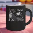 Just A Girl Who Loves Her Boston Terrier Puppy Love Graphic Print Coffee Mug, gift for family, gift for coworker