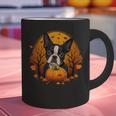 Pumpkin Boston Terrier Costume On Boston Terrier Halloween Graphic Print Coffee Mug, Boston Terrier Halloween Mugs, gift for family, gift for coworker