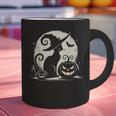 Scary Halloween Cat Costume Retro Cat Moon For Men Women Kids Graphic Print Coffee Mug, gift for family, gift for coworker