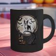 Spooky Halloween Moon Boston Terrier Boston Bull Bostie Graphic Print Coffee Mug, Boston Terrier Halloween Mugs, gift for family, gift for coworker