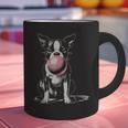 Vintage Boston Terrier Blowing Bubble Gum American Gentleman Graphic Print Coffee Mug, American Boston Terrier Mugs, gift for family, gift for coworker