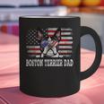 Vintage Boston Terrier Dad American Flag Father's Day Graphic Print Coffee Mug, American Boston Terrier Mugs, Boston Terrier Dad Mugs, gift for family, gift for coworker