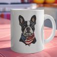 Boston Terrier American Flag Graphic Print Coffee Mug, American Boston Terrier Mugs, gift for family, gift for coworker