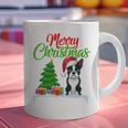 Boston Terrier Christmas Tree Lights Xmas Dog Lover Graphic Print Coffee Mug, Boston Terrier Christmas Mugs, gift for family, gift for coworker