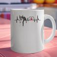 Boston Terrier EKG Heartbeat Heart Line Dog Lovers Graphic Print Coffee Mug, gift for family, gift for coworker
