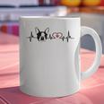 Boston Terrier Heartbeat Heart Line Graphic Print Coffee Mug, gift for family, gift for coworker