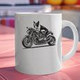 Cool Boston Terrier Riding a Motorcycle Biker Dog Lover For Men Women Kids Graphic Print Coffee Mug, Boston Terrier Riding Mugs, gift for family, gift for coworker