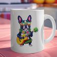 Hawaiian Boston Terrier & Pineapple Ukulele Summer Vacation Graphic Print Coffee Mug, gift for family, gift for coworker