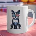 USA Flag Boston Terrier Best Dog Mom Ever 2025 Graphic Print Coffee Mug, Boston Terrier Mom Mugs, gift for family, gift for coworker