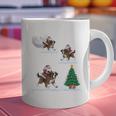 Xmas Lighting Tree Santa Riding Boston Terrier Christmas Graphic Print Coffee Mug, Boston Terrier Christmas Mugs, Boston Terrier Riding Mugs, gift for family, gift for coworker