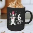 6 Years Old Birthday Boston Terrier Dog Lover 6th Party Kid Graphic Print Coffee Mug, novelty gifts, funny gifts