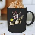 Ballaholic Boston Terrier Dog Chasing Bostie Ball Graphic Print Coffee Mug, novelty gifts, funny gifts