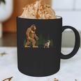 Boston Terrier Bigfoot Dog Walking Dog Mom Dad Kids Graphic Print Coffee Mug, novelty gifts, funny gifts