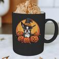 Boston Terrier Bostie Dog Breed Pet Halloween Pumpkins Graphic Print Coffee Mug, novelty gifts, funny gifts