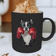 Boston Terrier Boxing Graphic Print Coffee Mug, novelty gifts, funny gifts
