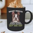 Boston Terrier Brindle Dog Professional Human Trainer Graphic Print Coffee Mug, novelty gifts, funny gifts