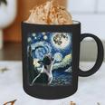 Boston Terrier Dog Art Van Gogh Starry Night Boston Terrier Graphic Print Coffee Mug, novelty gifts, funny gifts